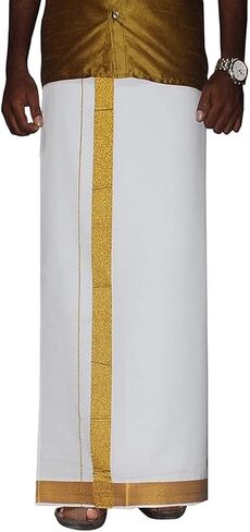 Cotton Saree Border Dhotis with Pocket Vesti Mundu Sarong Kerala Kasavu Sari Border Kattikko Ottikko Dhoti in Saudi Arabia