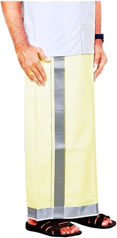 Cotton Saree Border Dhotis with Pocket Vesti Mundu Sarong Kerala Kasavu Sari Border Kattikko Ottikko Dhoti in Saudi Arabia