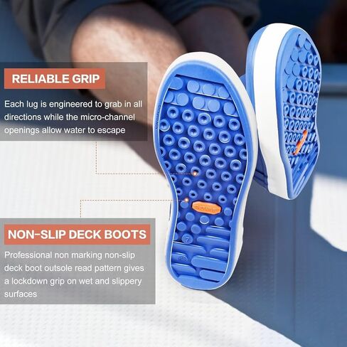 Showave Men's Deck Boots مقاومة للماء في الكاحل الملحون المطر التمهيد الحذاء الصيد أحذية مطاط in Kuwait