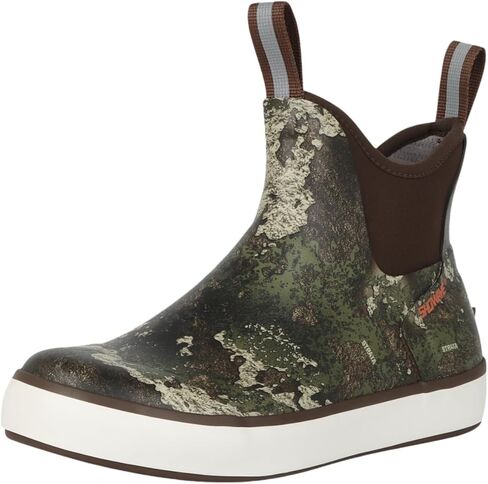 Showave Men's Deck Boots مقاومة للماء في الكاحل الملحون المطر التمهيد الحذاء الصيد أحذية مطاط in Saudi Arabia