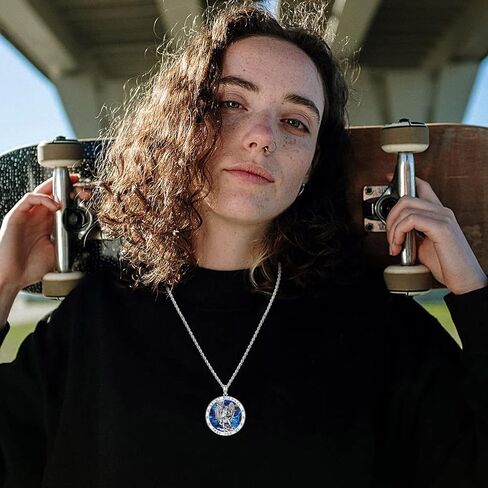 Odinstone 925 Sterling Silver St Michael/St Christopher/St Benedict/Jesus Crucifix/St Uriel/Archangel Raphael Medal Necklace for Men Women Religious Amulets Jewelry Gifts in Kuwait