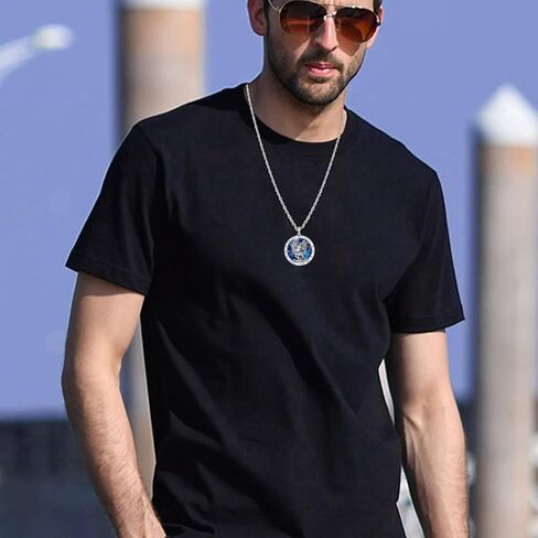 Odinstone 925 Sterling Silver St Michael/St Christopher/St Benedict/Jesus Crucifix/St Uriel/Archangel Raphael Medal Necklace for Men Women Religious Amulets Jewelry Gifts in Kuwait