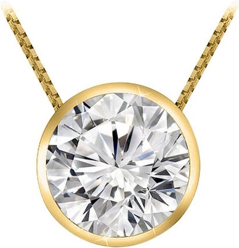 0.5 Carat 14K White Gold Round Diamond Bezel Solitaire Pendant Necklace D-E Color I1 Clarity in Saudi Arabia