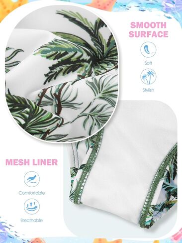 3 Pieces Girls Swimsuits Bikini Set Tropical Print Bikini Set Criss Cross Bathing Suit with Cover Up Skirt for Kids in Saudi Arabia