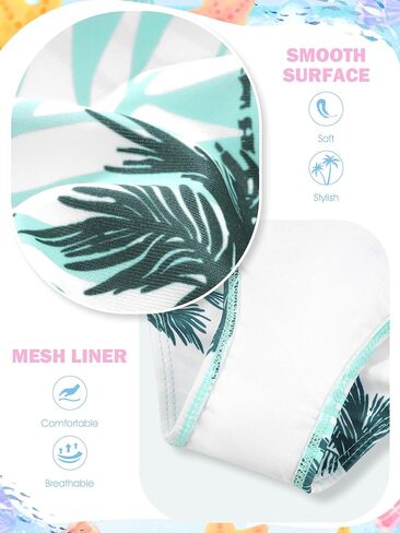 3 Pieces Girls Swimsuits Bikini Set Tropical Print Bikini Set Criss Cross Bathing Suit with Cover Up Skirt for Kids in Saudi Arabia