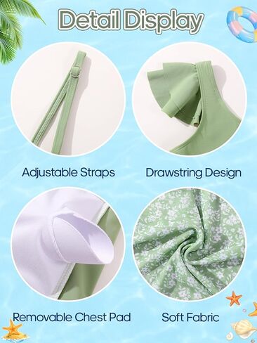 Girls Swimsuits 3 Pcs Bikini Set Ruffle Sleeve Solid Swimwear Tropical Cover Up Skirt Kids Teen Bathing Suit 9-16 Years in Saudi Arabia