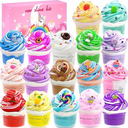 Blue Cake Slime,Non Sticky,Super Soft Sludge Toy,Birthday Gifts for Kids 4-12,DIY Butter Slime Party Favor for Girls & Boys in Saudi Arabia
