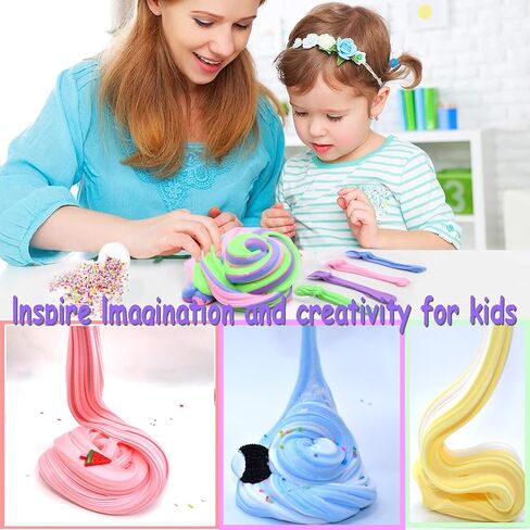Blue Cake Slime,Non Sticky,Super Soft Sludge Toy,Birthday Gifts for Kids 4-12,DIY Butter Slime Party Favor for Girls & Boys in Saudi Arabia