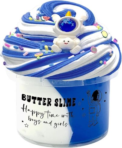 Blue Cake Slime,Non Sticky,Super Soft Sludge Toy,Birthday Gifts for Kids 4-12,DIY Butter Slime Party Favor for Girls & Boys in Saudi Arabia