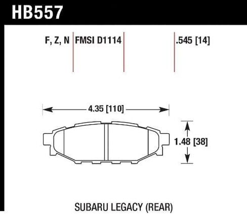 وسادة فرامل سيراميك عالية الأداء من Hawk Performance HB557F.545 HPS in Saudi Arabia