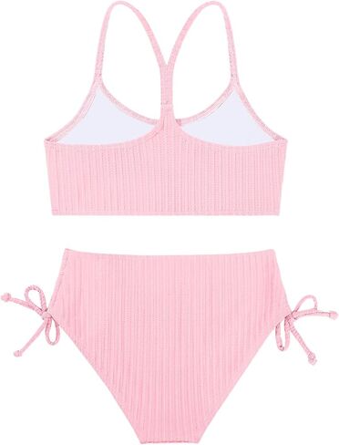 Weixinbuy Girls Swimsuits بدلة السباحة الصيفية للشباب Girls 2 قطعة بيكيني مجموعة الشاطئ الصلبة ملابس السباحة in Kuwait