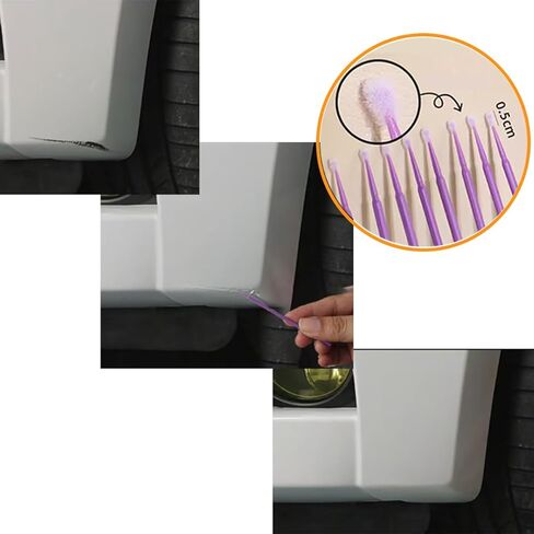 فرش طلاء لمسية لإصلاح شرائح طلاء السيارات، أدوات تطبيق صغيرة للاستعمال مرة واحدة (S: 1.5 مم، M: 2 مم.L2.5 مم) - 300 قطعة in Kuwait