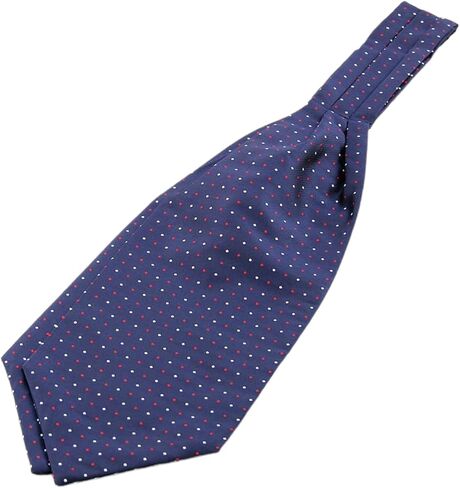 Elnuk Styles Men's Cravat Self Tie -Loved Reck Wear Diarf Ascot (Dots Blue Polka) ، الأزرق ، كبير in Saudi Arabia