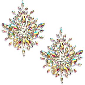 Sasswear Rhinestone Pasties, Crystal Nipple Covers for Festival, Raves, Parties, Lingerie - Diamond Bra Pasties Nipple Covers Sexy | EDC Accessories - Nipple Stickers
