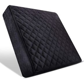 وسادة مقعد الرغوة 16 × 16 × 16 × 3 للمطبخ ، وتناول الطعام ، وكراسي المكتب ، ومقاعد السيارات - غطاء مخملي قابل للغسل مع طبقة مقاومة للماء وقاعدة غير قابلة للانزلاق - تخفيف آلام الراحة والظهر - الأسود - الأسود