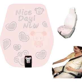 NLW Cushion Bump Strap Adjuster for Seat Comfort-New Seat Adjuster for Protecting Belly of Mothers-Comfortable Driving Experience-Universal Fit (Pink)