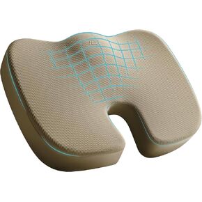 Skechers Memory Foam Seat Cushion,Office Chair Cushion for Tailbone Pain Relief,Butt Pillow for Office Chair,Car seat Cushion,Computer Desk,Long Sitting Office Workers,and Car Drivers,Black