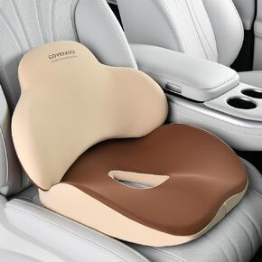 Coverado Travel Pillow Detachable Memory Foam Neck Pillow Airplane, Inflatable Neck Pillow for Traveling Office Car, Comfortable Ergonomic Design Plane Pillow for Sleeping Travel-Black&Gray