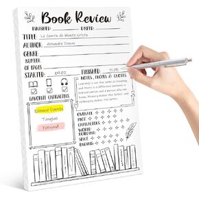 L1 -Rabe Book Review Notepad 50 Sheets Reading Journals Tracking Notepad لعشاق الكتب قراء عشاق Bookish ، سجل القراءة للقراء عودة إلى طلاب المدارس المعلمون للمراجعة والتعقب