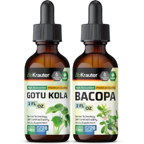 Bio Krauter Gotu Kola Tincture 2 Fl. أوز. & Bacopa صبغة 2 fl. أوز.