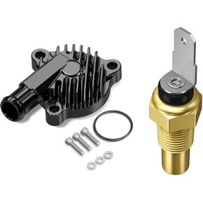 Thermostat Cover and Engine Water Temperature Sensor Compatible with Honda TRX450R 2010 2011 2012 2013 2014, TRX450R Kick Start 2006 2007 2008 2009 2012, See Fitments