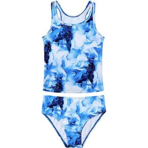 Century Star Girls Tankini Swimsuit Upf 50+ Racerback Suping for Teen Girls 2 قطعة Swimsuit Summer Beach ملابس السباحة