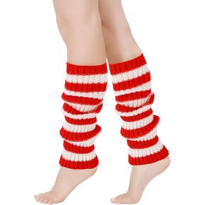 تدفئة الساق Junely للنساء مخطط الساق أكثر دفئا legwarmers ملحقات الأزياء