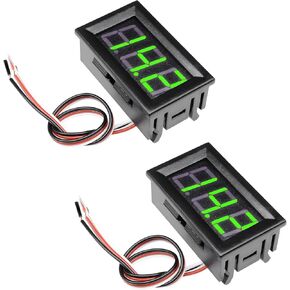 2PCS DC 0-30V Mini Digital Voltmeter, 3-Wire 0.56" LED Digital Display Panel Voltage Gauge, Battery Volt Meter Mount Car Motorcycle with Reverse Polarity Protection (Blue)