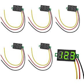 5 PCS Mini Digital Boltage Meter ، DC 0 ~ 30V اختبار مقياس الفولتميتر الرقمي ثلاثي الأسلاك ، 0.36 "لوحة عرض LED قابلة للمعايرة Mount Car Motioncle Monitor Voltmeter Monitor (Green)