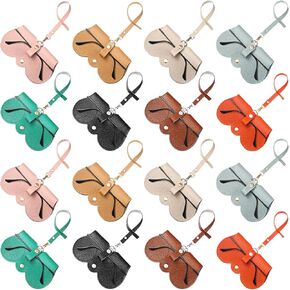 8 Pcs Soft Leather Sunglasses Bag Sunglass Holder for Purse Portable Glasses Case with Strap for Women Men