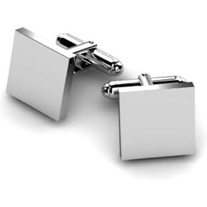 Sterling Silver Classic Square Custom Cufflinks for Men - Luxury Men's Cuff Links With Elegant Gift Box - Crafted With .925 Sterling Silver - Suitable for All Occasions
