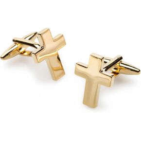 Gold Latin Cross Cufflinks Rhodium Plating - Cuff Links Mens - Tuxedo Buttons and Accessories