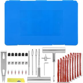 58 PCS Universal Tire Repair Tools, Tire Repair kit, Easy to Use and Well Packaged, Ideal for Emergency Situations Perfect for Car, Autos, ATV, UTV, Truck, Motorcycle, Overlanding Gear or RV, etc