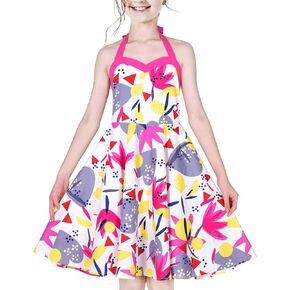 Sunny Fashion Girls Dress Purple Flower Summer Casual Dress Lace Size 6-14