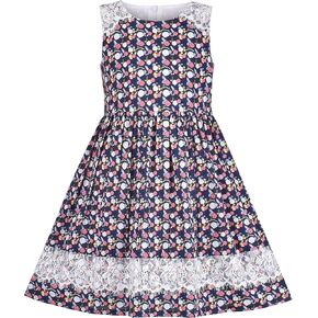Sunny Fashion Girls Dress Purple Flower Summer Casual Dress Lace Size 6-14 in Kuwait