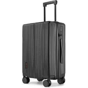 Carry On Luggage with TSA Lock, Carry on Suitcase 22x14x9 Airline Approved, Carry-on luggage with 360° Spinner Wheels, Hardside 20 Inch Lightweight Hard Shell Suitcase (Black, 20-Inch)