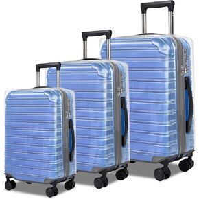 Suitcase Cover for 30" Luggage TSA Approved Clear PVC Thickened Protective Sleeve Waterproof Cover for Wheeled Luggage