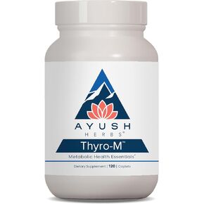 Ayush Herbs Thyro -M - دعم الغدة الدرقية للنساء والرجال ، صحة الغدة الدرقية ، رعاية الغدة الدرقية مع L tyrosine ، Ashwagandha ، عشب البحر ، دعم الطاقة الطبيعية - 120 كبسولات نباتية (عدد واحد)