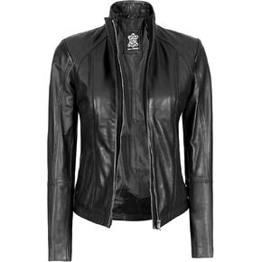 Blingsoul Real Leather Jacket For Women -Women's Cafe Racer Style Leather Jackets
