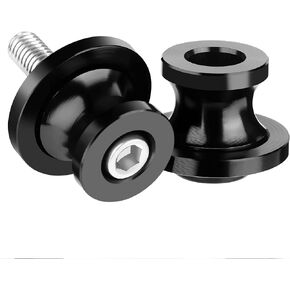 10MM M10x1.5 Motorcycle Swing Arm Spools CNC Swingarm Sliders Stand Fit for Ninja 400 500 NINJA650, Vulcan, Triumph Trident 660, BMW S1000rr, Honda CBR 600rr, Suzuki GSXS, Ducati, Black
