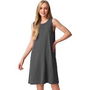 Sioro 100 ٪ Merino Wool Women's Olcyless Dress Dress Dress Dust Solid Tank for Women بطول الفساتين الصيفية مع جيوب