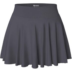 OQQ Women Mini Skirts 2 in 1 Flowy Basic Versatile Stretchy Flared Casual A-line Skirt with Pockets
