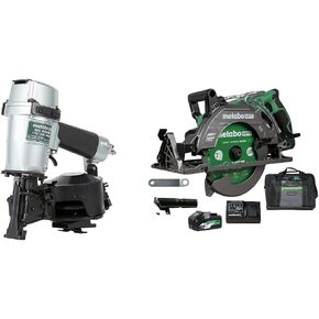 Metabo HPT Roofing Nailer ، مسامير الطاقة الهوائية المؤيدة للرجوع ، مثالي لقوباء أسقف الإسفلت ، 16 درجة 7/8 ″ إلى 1-3/4 ″ تسقيف ، NV45AB2