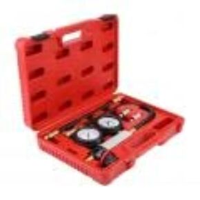 Cylinder Leak Down Tester Kit, Professional Dual Pressure Gauges Engine Compression Leakdown Detector Leakage Test Set for Gasoline Engine with 10 12 14mm Spark Plugs on Car Truck Motorcycle
