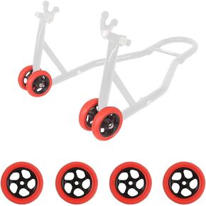 Moto4u دراجة نارية عجلات بديل للمنفع الأمامي حامل الحامل الثلاثي Stand Stand Swingarm Swingarm Stand 4pc إطارات اللون الأحمر