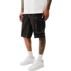 True Religion Men's Relaxed Sn Cargo Flap Short | Cargo Shorts with Flap Pockets