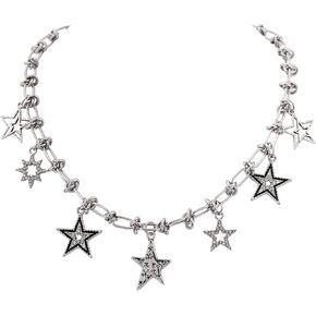 Grunge Star Pendant Rllgllic Stains Stainlic Necklace Punk Y2K المجوهرات الجمالية للبنات نساء