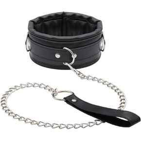 NEWZEST Choker Necklace for Women Black Necklace for Girls, Leather Collar and Leash Set for Cosplay, Goth Punk Rave Accessories Gothic Jewelry Dresses Sexy Collar for Women