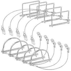Umigy 10 Pcs Trailer Coupler Pin with Steel Quick Release Ring, 2-3/4" x 1/4" (L x W) Shaft Locking Coupler Pin for Farm Trailers Wagons Towing, Lawn, and Hitches, Prevents Loss(Silver)