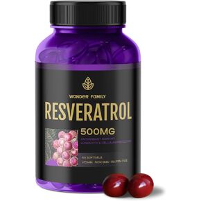 Resveratrol Supplement - Resveratrol 500MG Softgel - Powerful Antioxidants Supplement for Heart Health, Immune Strength, Age Signs - Higher Potency Next to Resveratrol 400 mg - Resveratrol Softgels